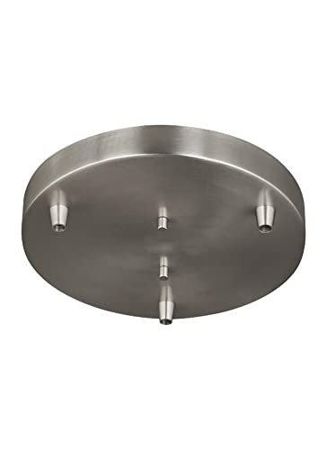 Sea Gull Lighting Three-Light Cluster Canopy Fixture, Alloy Steel, Brushed Nickel Finish, Model 7449403-962