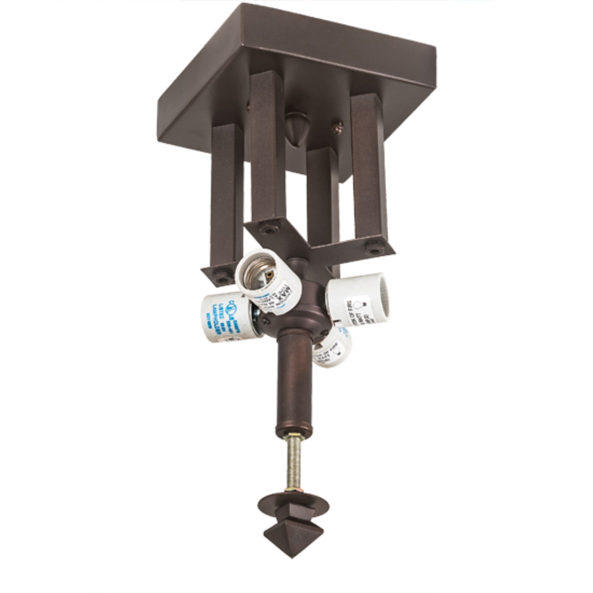 Meyda Tiffany Four Light Flushmount, Mahogany Bronze Finish, Model 215302, 6.00 inches, Metal
