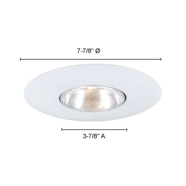 Jesco Lighting Tm602Wh 6-Inch Aperture Line Voltage Trim Recessed Light, Open Trim Ring, White Finish