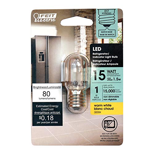 Feit Electric BPT7N/SU/LED 1.5W E17 T7 Warm White LED Light Bulb, Non-Dimmable, One Size, Plastic