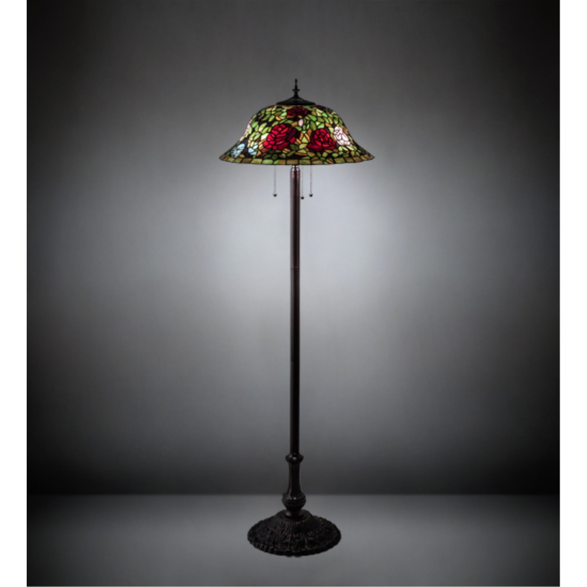 Meyda Tiffany Three Light Floor Lamp, Mahogany Bronze Finish, Model 216879, 20 inches, Metal