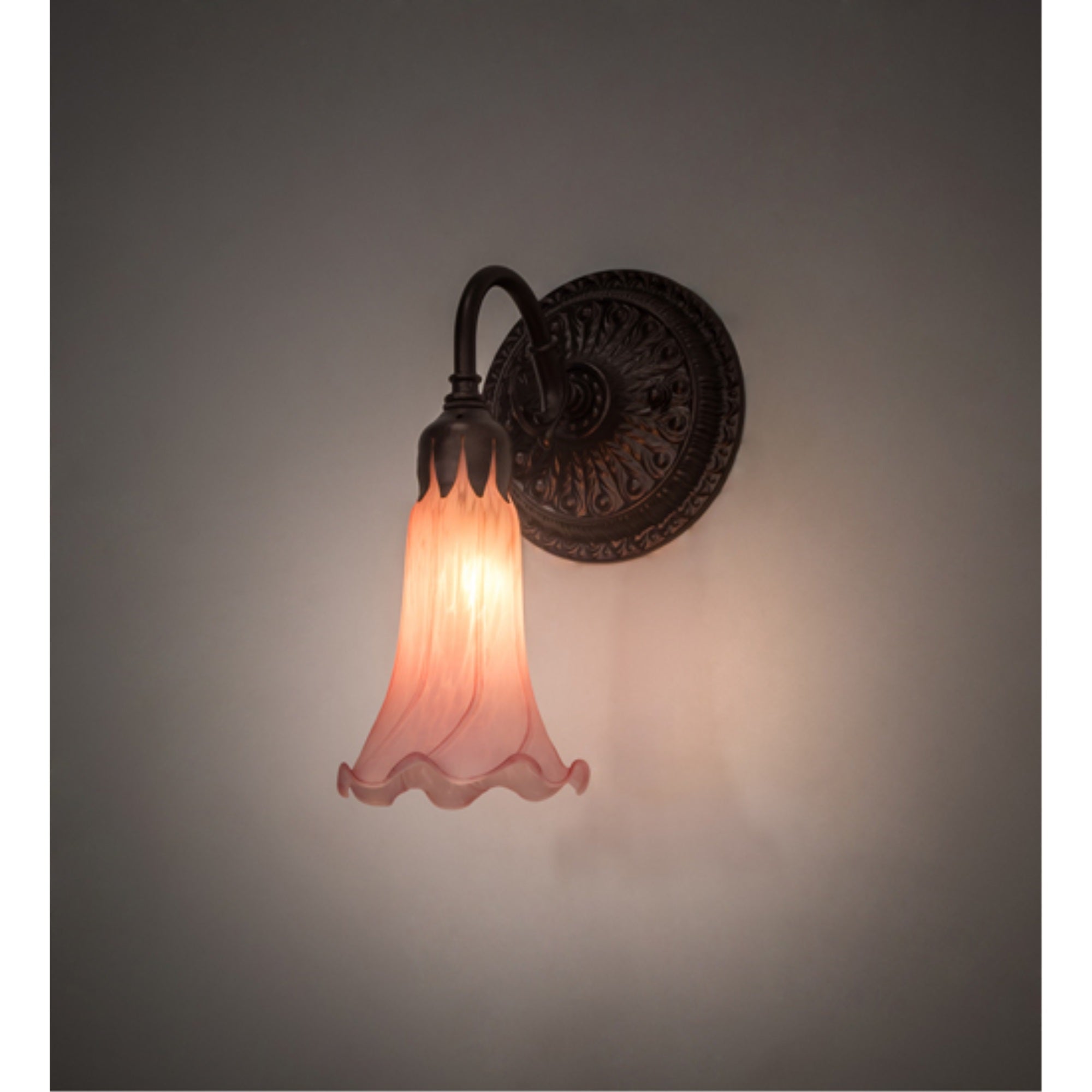 5 inch Wide Pink Pond Lily Wall Sconce