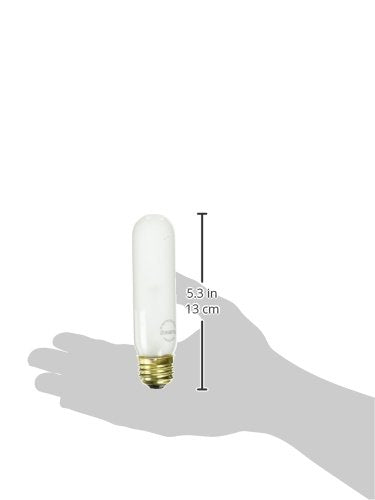 Bulbrite Incandescent T10 Light Bulb, Frost, E26 Medium Screw Base, 1 Count