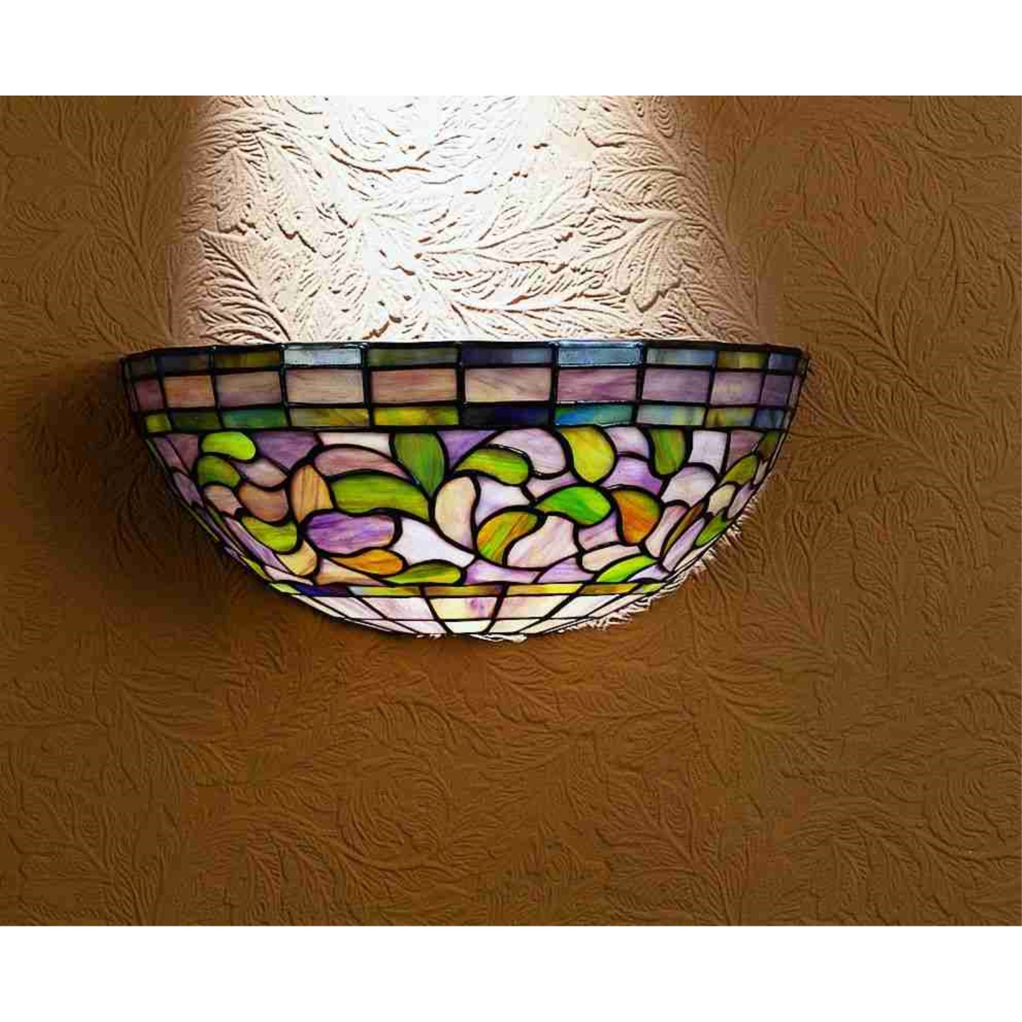 12 inchW Tiffany Turning Leaf Wall Sconce