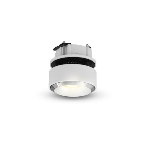 Vonn Lighting Orbit Led Flush Mount Downlight, Adjustable 36° Beam Angle, White Aluminum
