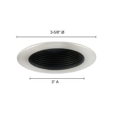 Jesco Lighting Tm301Stst 3.63&quot; Adjustable Step Baffle With Low Voltage Trim, Satin Chrome Finish