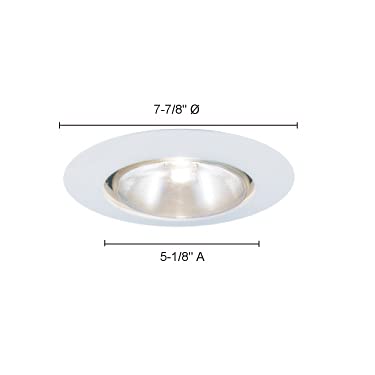 Jesco Lighting Tm601Wh 6-Inch Aperture Line Voltage Trim Recessed Light, Open Trim Ring, White Finish