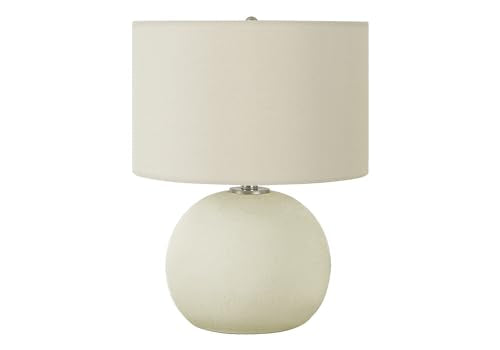 Monarch Specialties I 9630 Lightingtable Lamp, Ivory/Cream Shade, Cream Ceramic, Contemporary