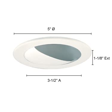 Jesco Lighting Tm204Whwh Trim, Diameter: 5&quot;, Height: 1-1/8&quot;, All White Finish