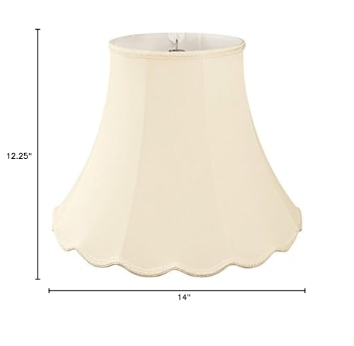 Royal Designs Scalloped Bell Designer Lamp Shade, Beige, 7 X 14 X 12.25