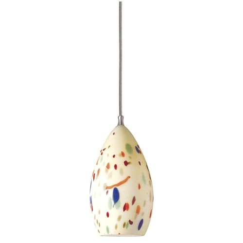Cal 72'' Height Pendant Set In Brushed Steel 60W/As Shown/Glass/Round/Brushed Steel/Lifestyle