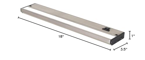 Led Under Cabinet Lighting Hardwired - Linkable Undercabinet Lights For Kitchen - 3Cct 18 Inch Satin Finish - Undercounter Dimmable Plug In Light Or Hard Wired - Under Counter Fixture Direct Wire