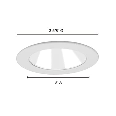 Jesco Lighting Tm302Chwh 3-Inch Aperture Low Voltage Trim Recessed Light, Adjustable Open Reflector, Chrome Finish With White Trim