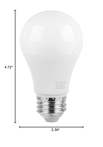 MAXvolador A19 LED Light Bulbs, 1500LM, 100-125W Equivalent, 5000K Daylight White, 13W, E26 Base, Non-Dimm
