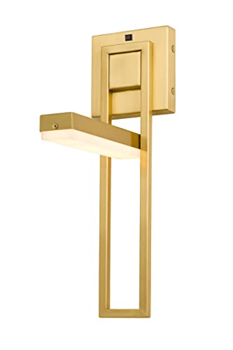 Cal Lighting LA-8043 Montilla LED Bedside Wall Sconce, Adjustable Light Panel, Gold Metal
