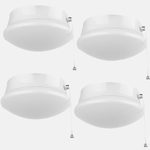 Lightdot 4 Pack 7  Modern Led Ceiling Light With Pull Chain 12W 4000K  1300Lm  125W E26 Bulb Replacement  Energy Saving Flush Mount Lighting For Closets/Bedroom/Corridor