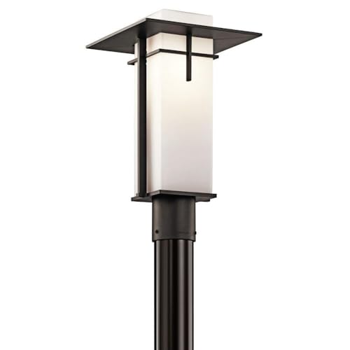 Kichler Outdoor Post Mount Light, 1-Light, Metal, Old Bronze, Model 49646OZ