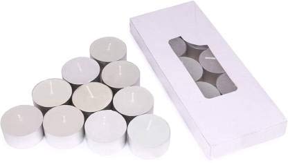 AKH69 Tealight Candles Pure Wax, Unscented, 9 Hours Burning time, White Unscented Tea Light Candles for Date (Pack of 20) Candle