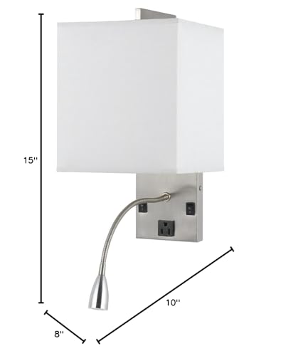Cal Lighting La-8029Wl-1-Bs Transitional One Light Wall Lamp In Pewter, Nickel, Silver Finish, 8.00 Inches