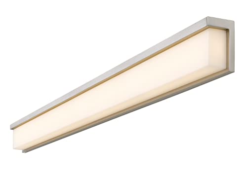 Cal Lighting Almeria 39in Metal LED Vanity Light, Acrylic Shade, Pine/Iron, Model LA-8035-39