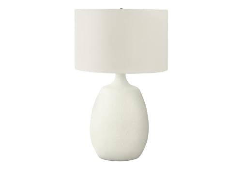 Monarch Specialties I 9609 Lightingtable Lamp, Ivory/Cream Shade, Cream Resin, Contemporary