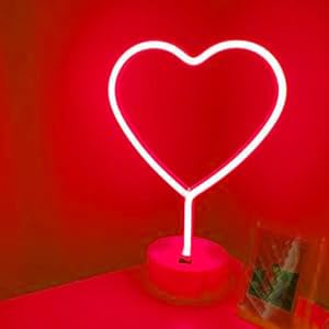 BHCLIGHT Neon Heart Sign 2PK - Pink & Red LED Light, Battery/USB Powered, Decor for Mother's Day, Valentine's, Weddings, Girl's Room