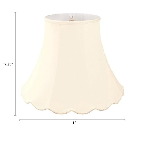 Royal Designs Scalloped Bell Designer Lamp Shade, Eggshell, 4 X 8 X 7.25