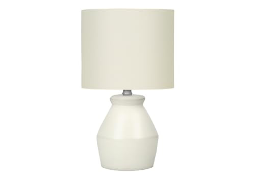 Monarch Specialties I 9740 Lightingtable Lamp, Cream Ceramic, Ivory/Cream Shade, Modern