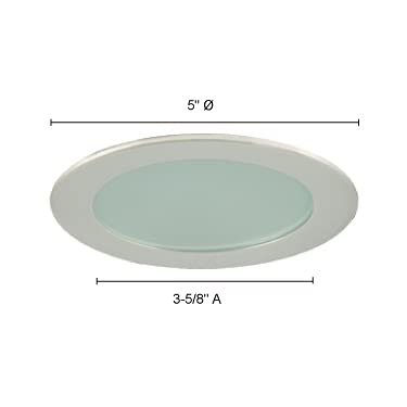 Jesco Lighting Tm409Bk 4.88&quot; Flat Shower With Low Voltage Trim, Black Finish With Frosted Glass