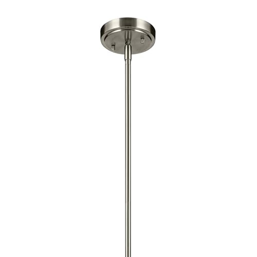 Kichler Everly 15.25 Kitchen Bell Pendant In Brushed Nickel, 1-Light Clear Seeded Glass Pendant Light, (15.25 H X 10.5 W), 42141
