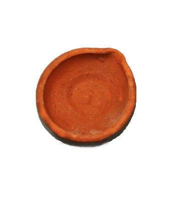 Gurukripa Clay lamp Mitti Diya (Brown) Small -Set of 31 with 1 Batti Packet