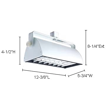 Jesco Lighting Hcf218Ww Classic Series Compact Fluorescent Track Head For H 3-Wire Single Circuit Track System With White Fixture And White Louver