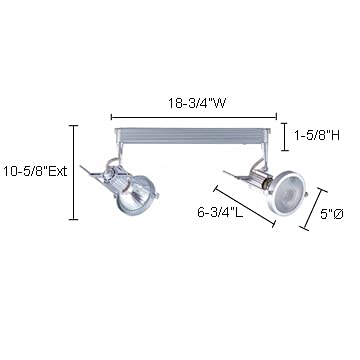 Jesco Lighting Hmh902P38701S Contempo 902 Series Metal Halide Track Light Fixture, Par38, 70 Watts, Silver Finish