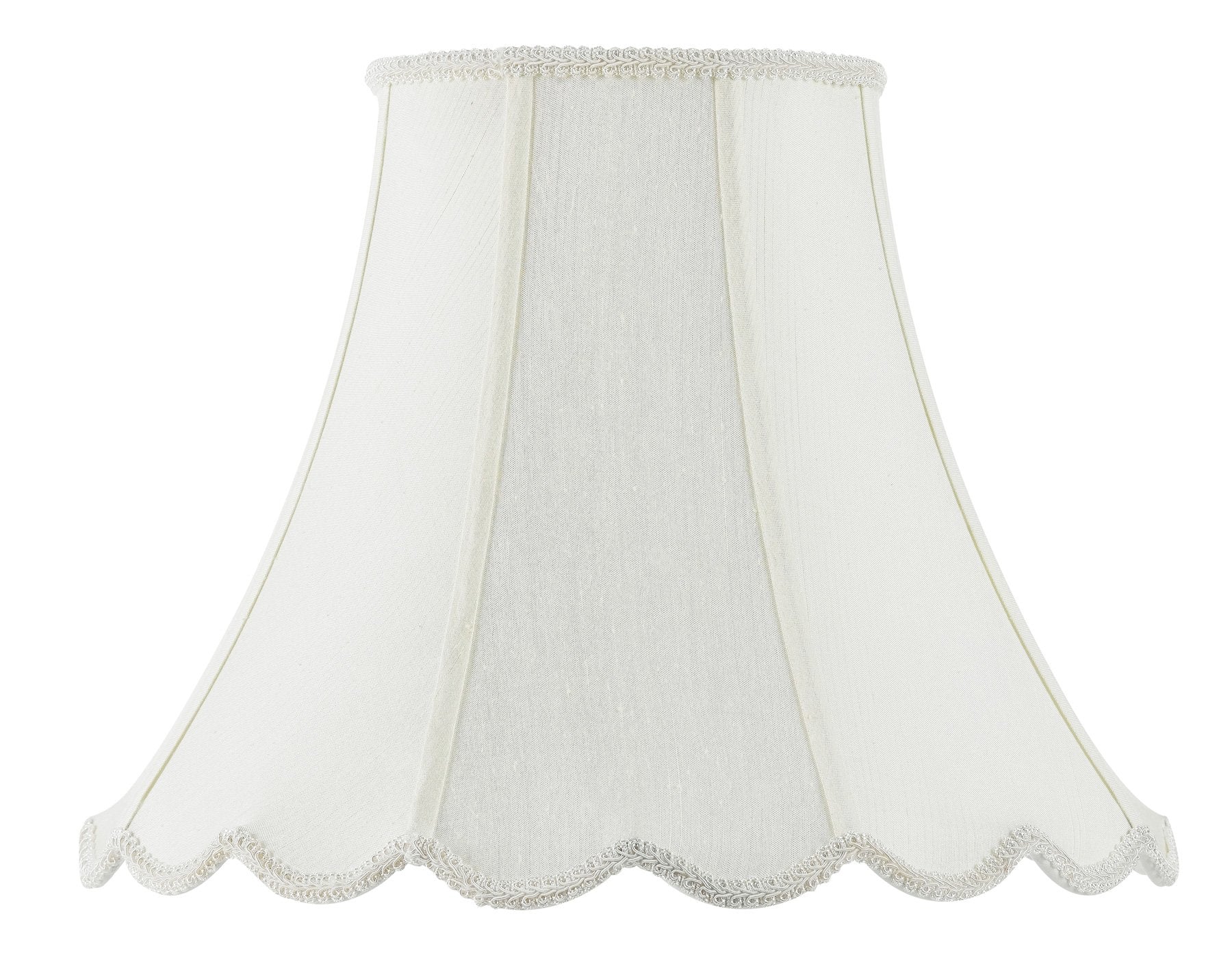 Cal Lighting Sh-8105/18-Eg Shade From Piped Scallop Bell Collection 18.00 Inches, Pwt, Nckl, B/S, Slvr