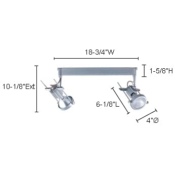 Jesco Lighting Hmh902P30391S Contempo 902 Series Metal Halide Track Light Fixture, Par30, 39 Watts, Silver Finish