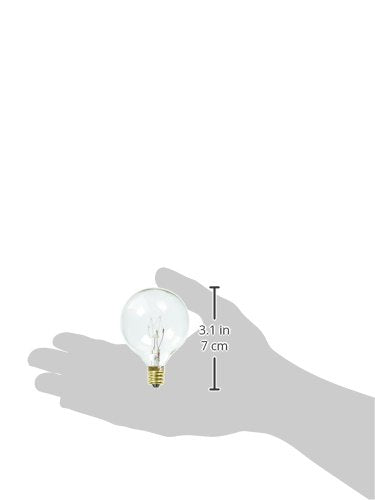 Bulbrite Incandescent G16.5 Candelabra Screw Base (E12) Light Bulb, 15 Watt, Clear