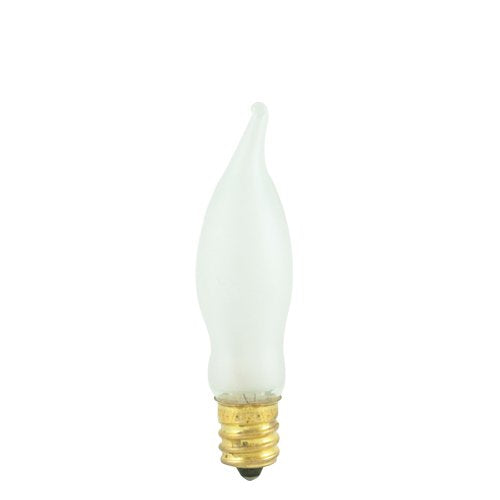 6PK Bulbrite 404307 7.5CFF/15/3 7.5-Watt Incandescent Flame Tip CA5 Chandelier Bulb, Candelabra Base, Frost