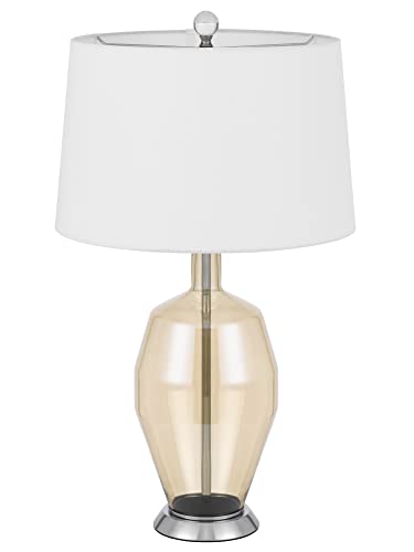 Cal Lighting Bo-3041Tb Carpiano Glass Table Lamp With Hardback Taper Drum Shade
