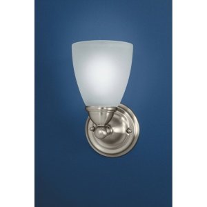 Moen Brantford 1-Light Dual-Mount Bath Fixture, Frosted Glass, Brushed Nickel Finish