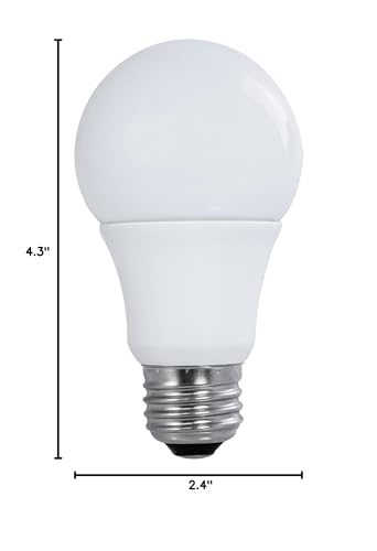 Satco LED Light Bulb, 9A19, Warm White, 3000K, 120V, 4 Count, Glass