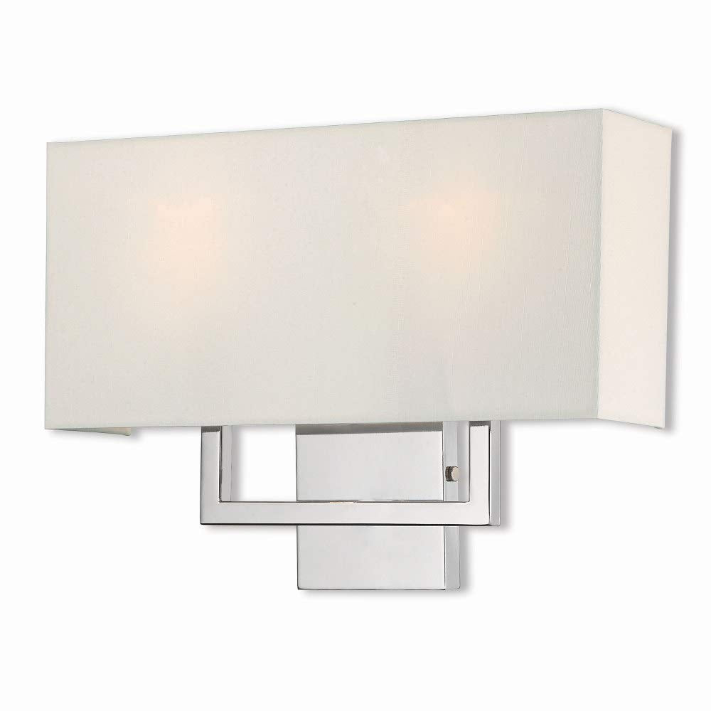 Livex Lighting Wall Sconce 50991-05, Contemporary Design, Glass, 16inW x 12inH, Polished Chrome