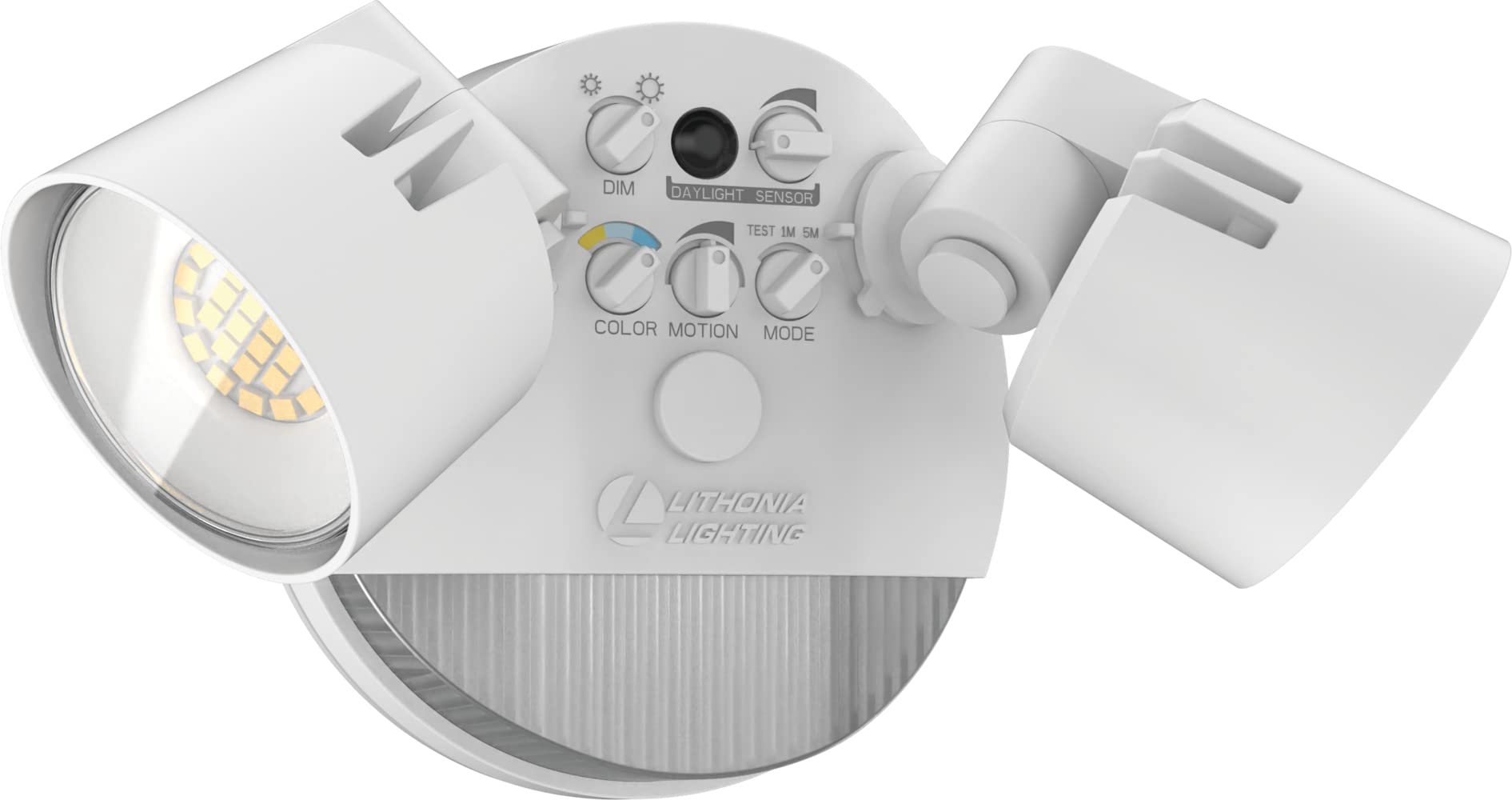 Lithonia Lighting HGX LED Security Flood Lights, 2-Light with Photocell Sensor & Motion Detection, 2150-2600 Lumens, White