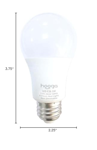 Hooga Sleep Light Bulb, Blue Light Blocking Red Night Light. 625Nm Red Bulb For Healthy Sleep. Baby Nursery Light. 1W Led, 7W Re