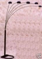 Homemartamerica Black Arc Floor Lamp - 5-Arm Spider Design, Stylish Wood Accent Lighting
