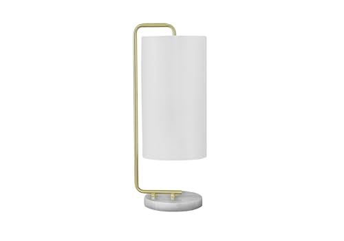 Monarch Specialties I 9636 Lightingtable Lamp, White Marble, Ivory/Cream Shade, Contemporary