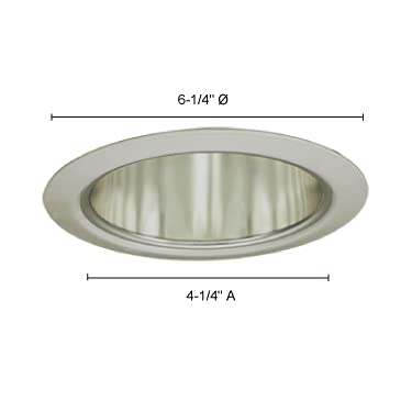 Jesco Lighting Tm5510Chwh 5-Inch Aperture Line Voltage Trim Recessed Light, Aperture Cone, Chrome Finish With White Trim
