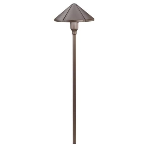 Kichler 15326Azt Six Groove Path & Spread 1-Light 12V, Textured Architectural Bronze