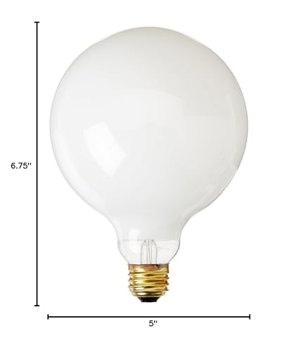 Bulbrite Incandescent G40 Light Bulb, 40 Watt, Medium Screw Base (E26), White