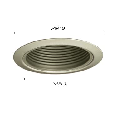 Jesco Lighting Tm5509Stst 5-Inch Aperture Line Voltage Trim Recessed Light, Metal Step Baffle, All Satin Chrome Finish