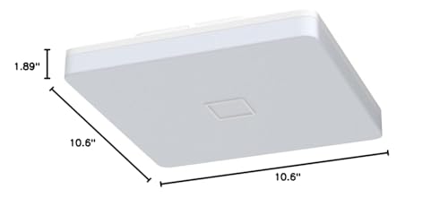 Airand Led Ceiling Light Fixture 18W, 10.6 Square, 5000K Daylight White, Plastic, 1800Lm, Model 18W-6300 For Home